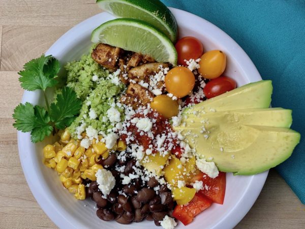 burrito bowl, family-friendly recipe, build-your-own burrito bowl