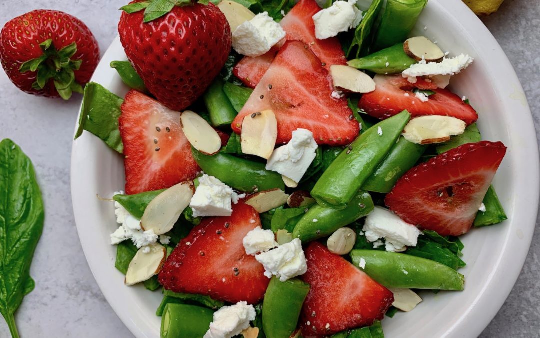 Spring Salad with Strawberries and Lemon Chia Dressing
